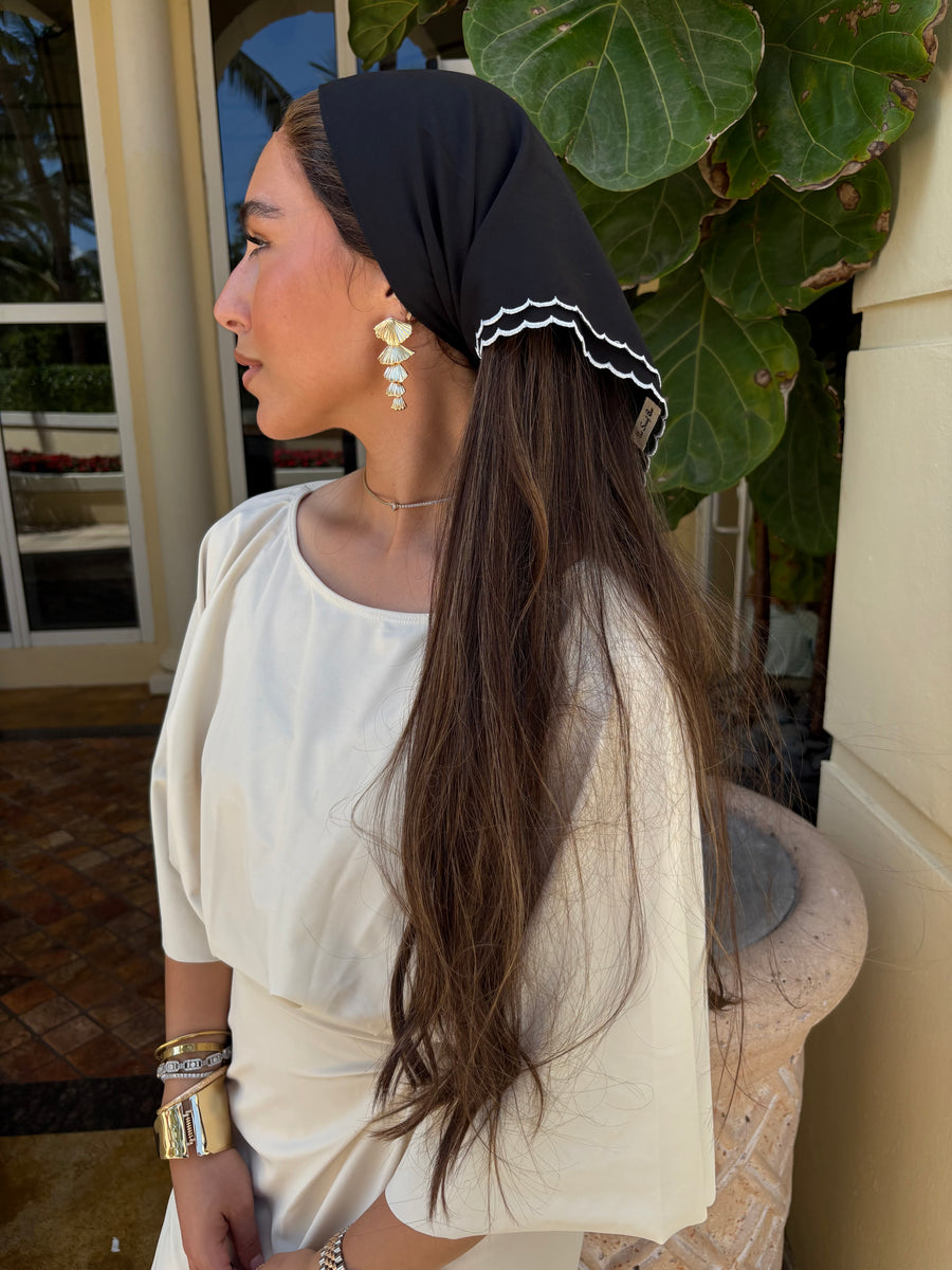 Cotton Scalloped Bandana – Scarf Bar