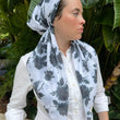 Load image into Gallery viewer, VERSATILE PRETIED Black and White Floral(WITH VELVET GRIP)