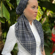 Load image into Gallery viewer, CLASSIC PRETIED Winter Houndstooth Head Scarf (WITH VELVET GRIP)