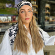 Load image into Gallery viewer, Elegant Cream Floral Square Head Scarf