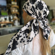 Load image into Gallery viewer, Elegant Cream Floral Square Head Scarf