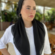 Load image into Gallery viewer, CLASSIC PRETIED Scalloped Black on Black (with Velvet Grip)