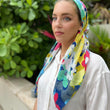 Load image into Gallery viewer, SB CLASSIC PRETIED Fun Floral Head Scarf (WITH VELVET GRIP)
