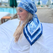 Load image into Gallery viewer, Blue Jungle Toile Square Head Scarf