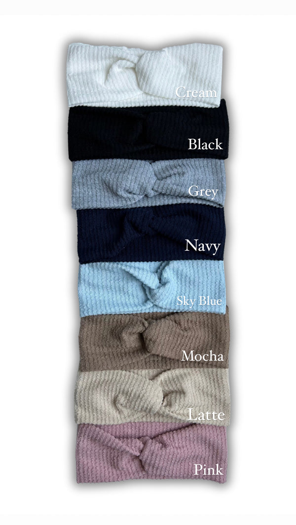 Turban Crinkle Ribbed Solid Headbands