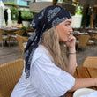 Load image into Gallery viewer, Black Hearts Square Head Scarf