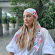 Load image into Gallery viewer, Cherry Red Bloom Square Head Scarf