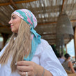 Load image into Gallery viewer, Sage Leaf Border Square Head Scarf