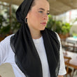 Load image into Gallery viewer, CLASSIC PRETIED Scalloped Black on Black (with Velvet Grip)