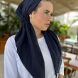 Load image into Gallery viewer, CLASSIC PRETIED Scalloped Navy (with Velvet Grip)
