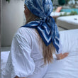 Load image into Gallery viewer, Blue Jungle Toile Square Head Scarf