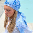 Load image into Gallery viewer, Blue Blossom Square Head Scarf