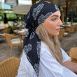 Load image into Gallery viewer, Black Hearts Square Head Scarf