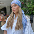 Load image into Gallery viewer, Violet Grey Floral Square Head Scarf