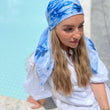 Load image into Gallery viewer, Blue Blossom Square Head Scarf