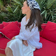 Load image into Gallery viewer, Elegant Cream Floral Bandana