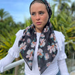 Load image into Gallery viewer, CLASSIC PRETIED Gorgeous Ivory Floral on Black (WITH VELVET GRIP)