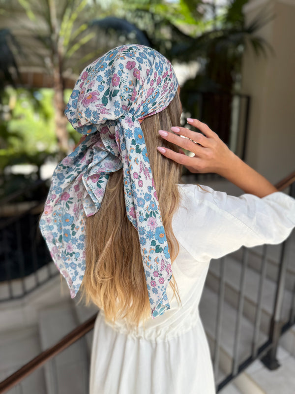 Ditsy Meadow Square Head Scarf