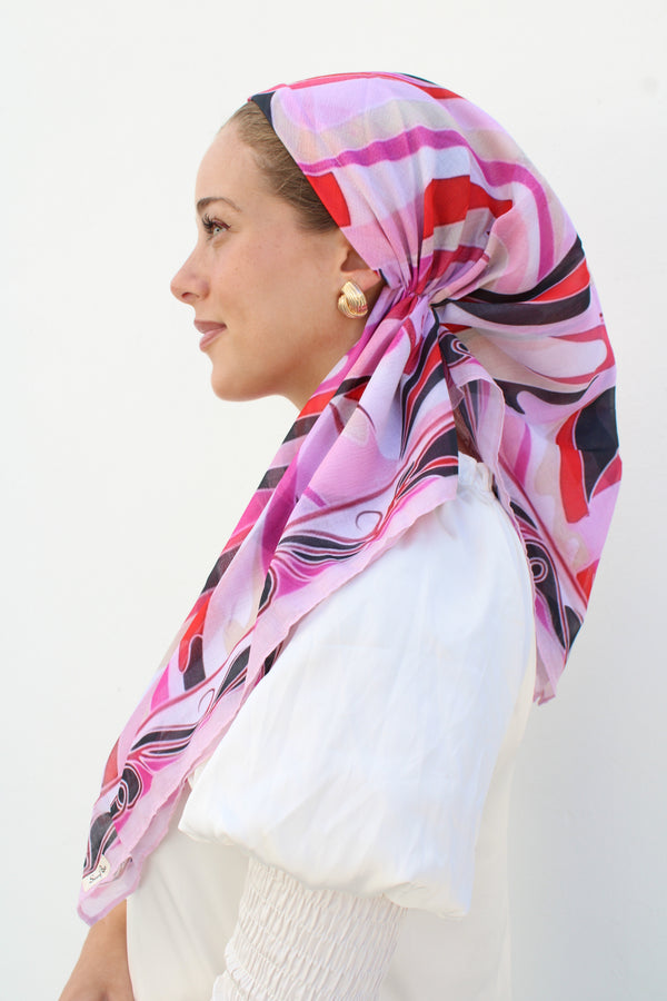 VERSATILE PRETIED Inspired Flame Ribbon Head Scarf