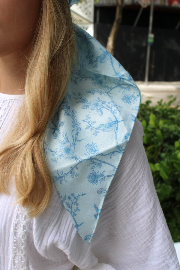 Whimsical Toile Square Head Scarf