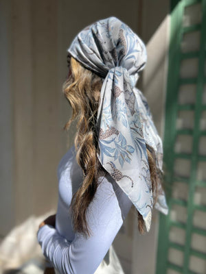 Slate Grey Tiger Square Head Scarf