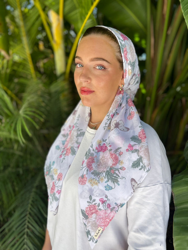 CLASSIC PRETIED Vintage Butterfly Head Scarf (WITH VELVET GRIP)