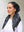 SHORT CLASSIC PRETIED Paisley Black Head Scarf (WITH VELVET GRIP)