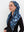CLASSIC PRETIED Royal Blue Florals Head Scarf (WITH VELVET GRIP)