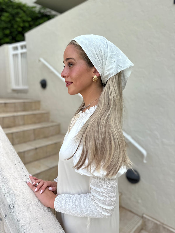 White Eyelet Bandana