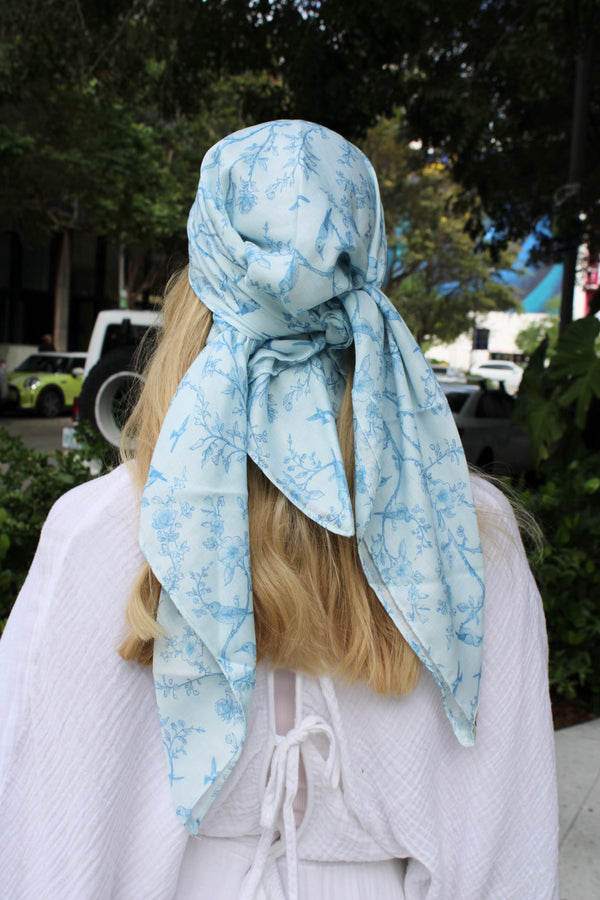 Whimsical Toile Square Head Scarf