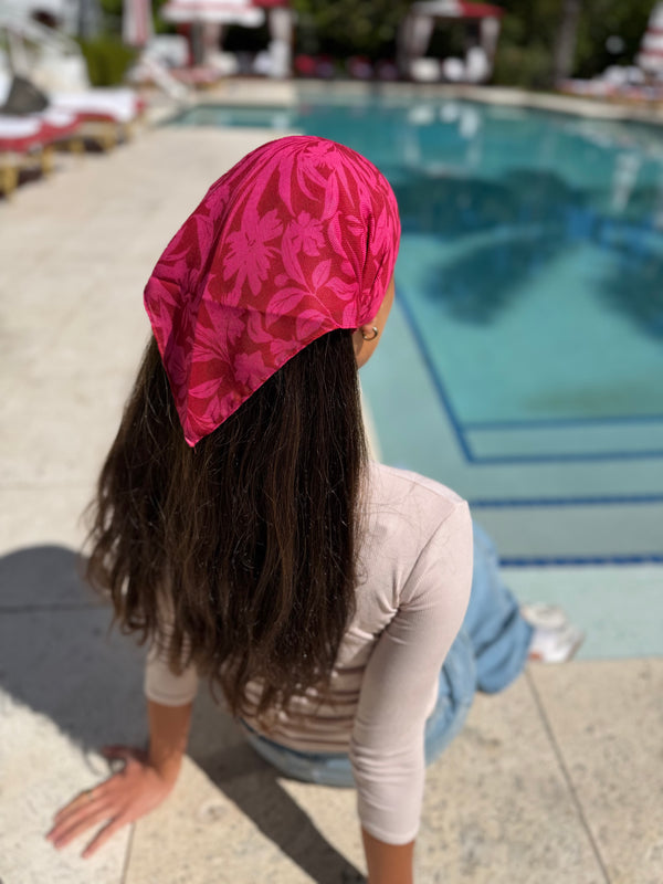 Hot Pink Hibiscus Bandana