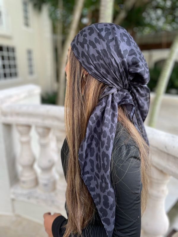 Noir Panther Square Head Scarf