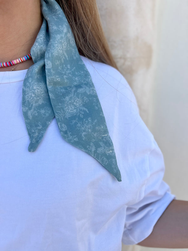 WRAP SCARF Sage Green Toile