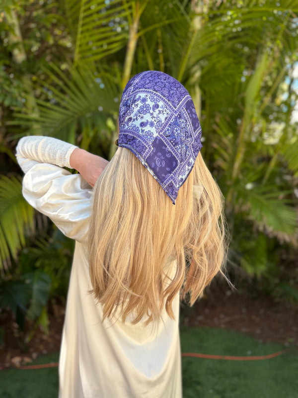 Denim Paisley Patchwork Bandana