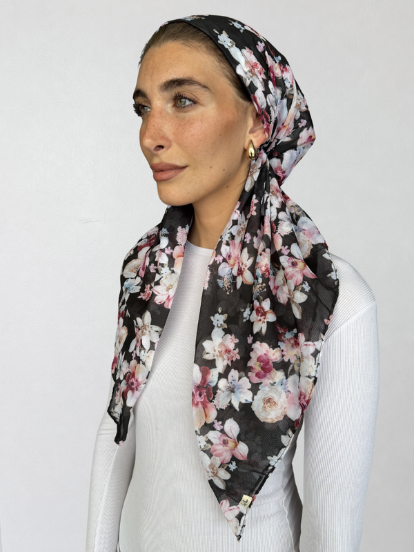 CLASSIC PRETIED Moonlight Garden Head Scarf (WITH VELVET GRIP)
