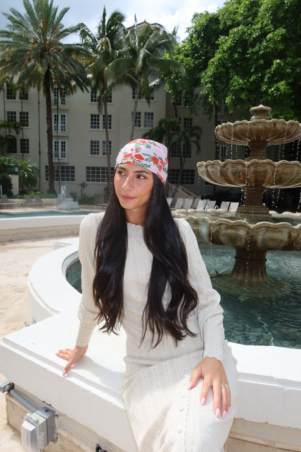 Scarlet Garden Square Head Scarf