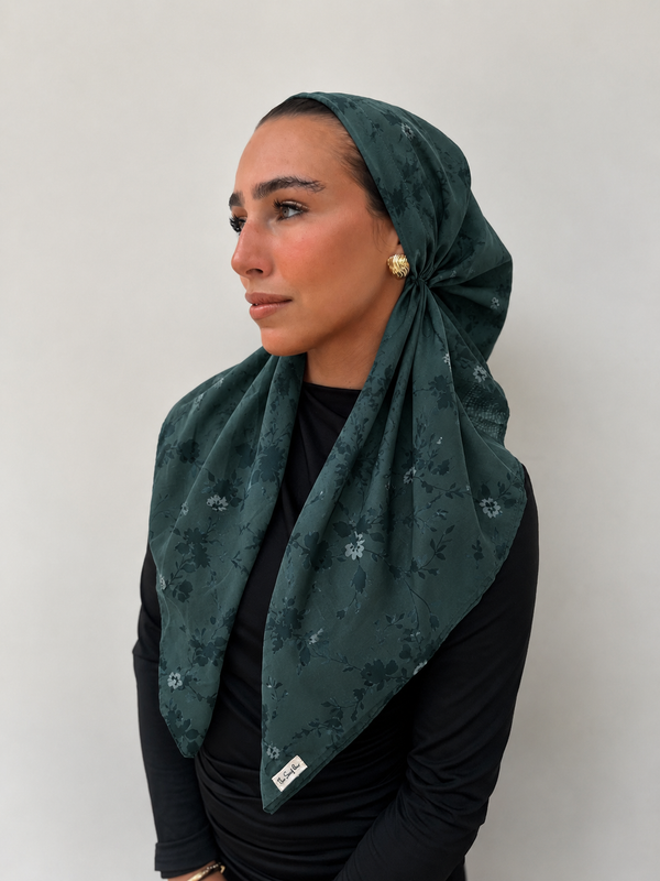 CLASSIC PRETIED Emerald Bloom Head Scarf