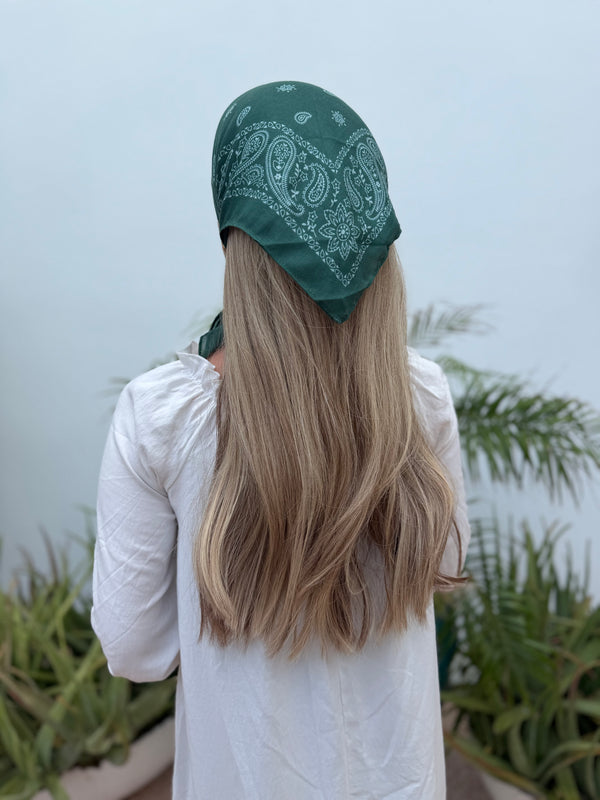 Paisley Forest Green Bandana