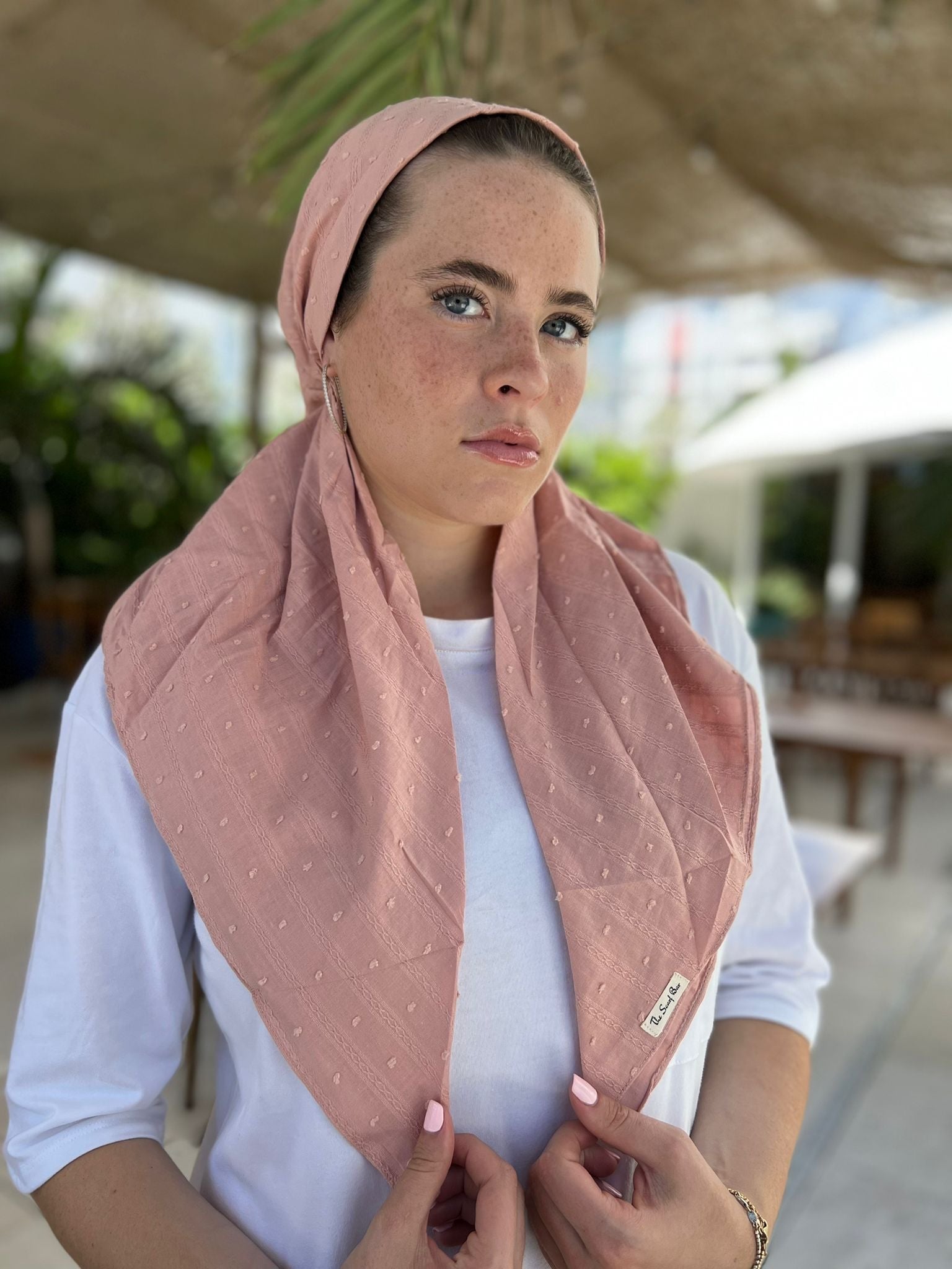CLASSIC PRETIED Textured Pink (with Velvet Grip) – Scarf Bar