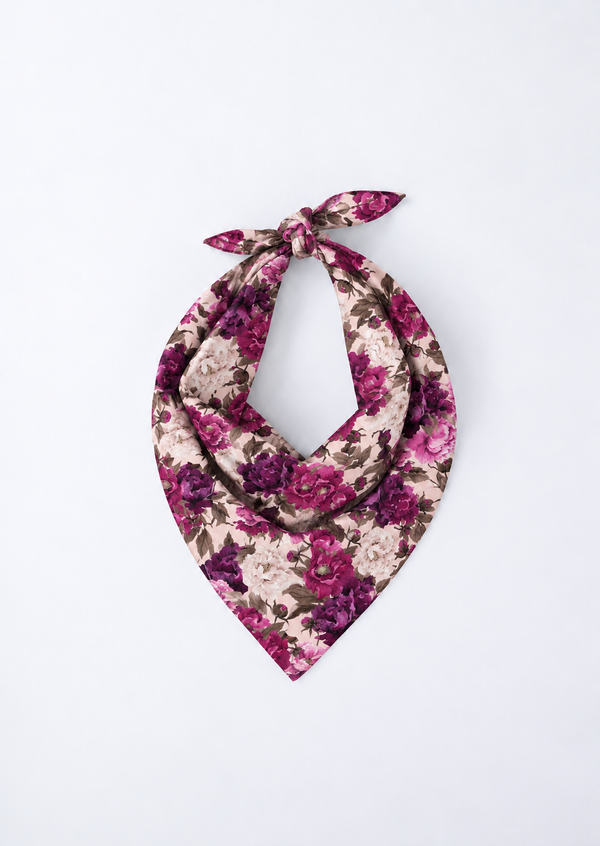 Deep Berry Floral Bandana