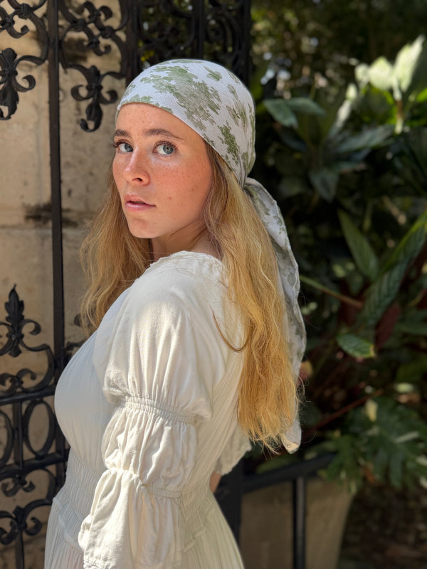 Sage Garden Square Head Scarf