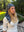 Navy Blossom Square Head Scarf