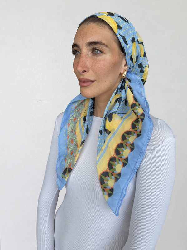 SHORT CLASSIC PRETIED Limoncello Head Scarf (WITH VELVET GRIP)