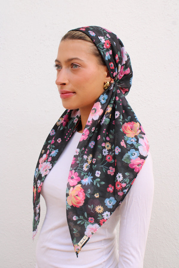 CLASSIC PRETIED Painted Petal Head Scarf (WITH VELVET GRIP)