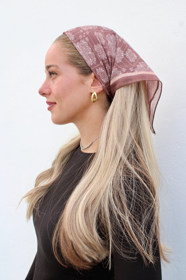 Mocha Paisley Bandana