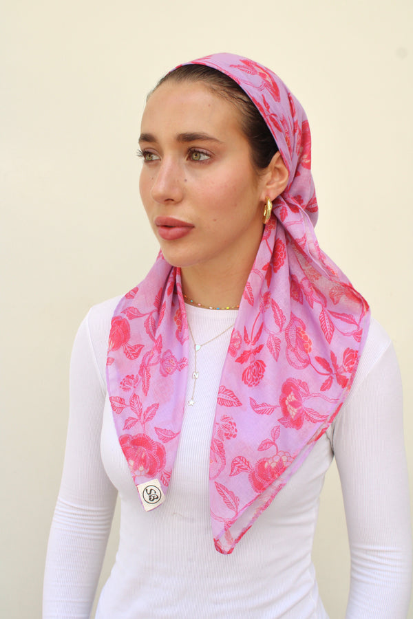 Pink Paloma Square Head Scarf