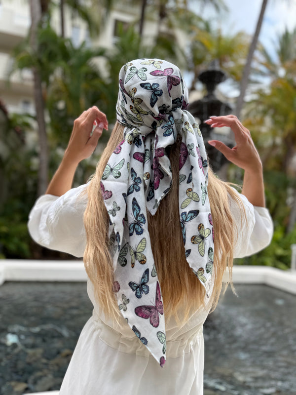 Butterfly Muse Square Head Scarf