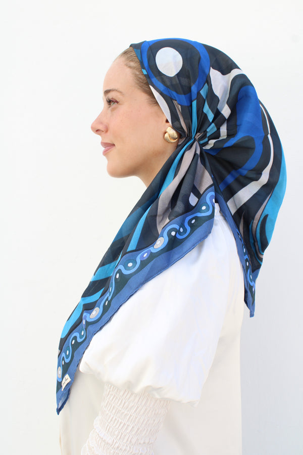 VERSATILE PRETIED Inspired Midnight Wave Head Scarf