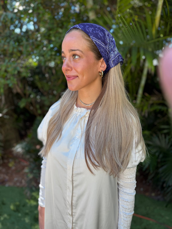 Denim Paisley Patchwork Bandana