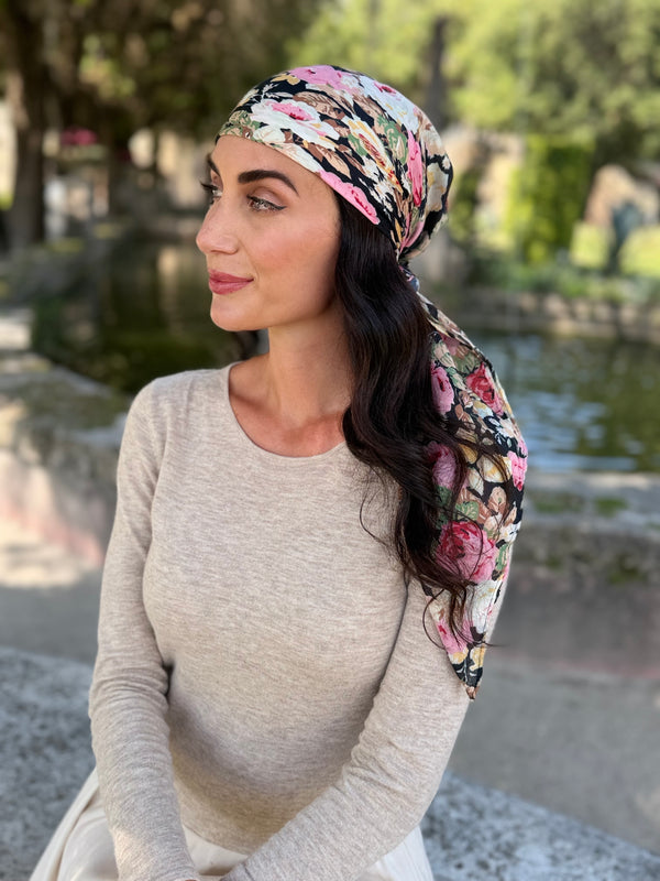 Vintage Rose Square Head Scarf